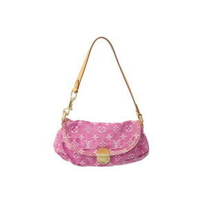 Louis Vuitton Pleaty One Shoulder Bag Monogram Denim Pink